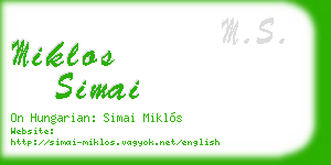 miklos simai business card